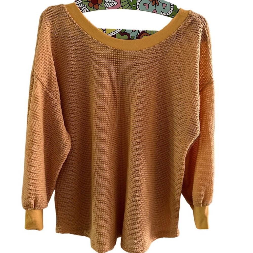 chenault Mustard Yellow blouse size L